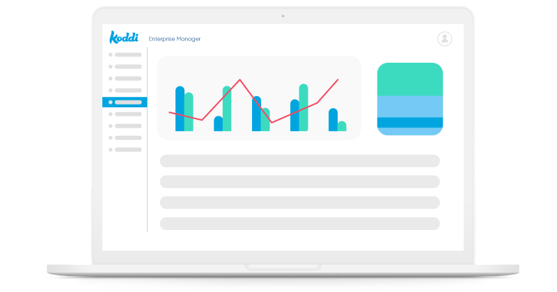 Koddi Platform dashboard on a laptop